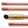 1/6 3/8, 1/2", 5/8", 3/4", 1" Threaded Copper Bonded earth rod Copper coated steel Copper clad steel rod